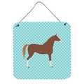 Micasa Hannoverian Horse Blue Check Wall or Door Hanging Prints, 6 x 6 in. MI231356